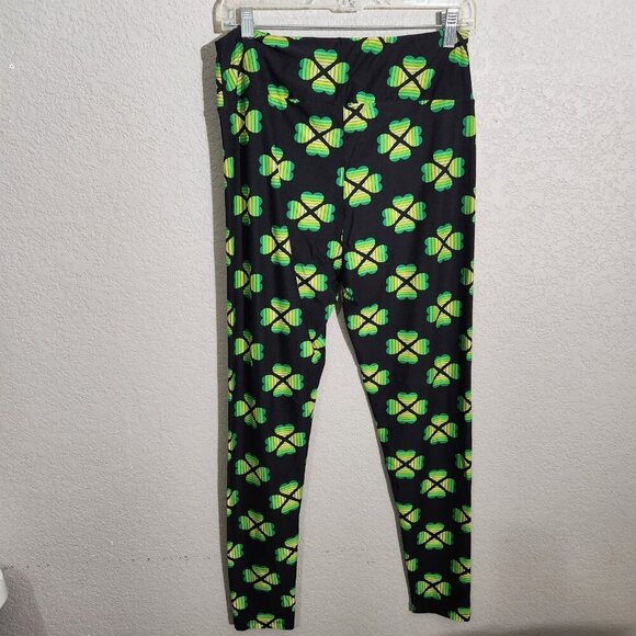 Lularoe Leggings Womens Tall Curvy Clover Heart St Patrick's Day Shamrock Print - Picture 3 of 9